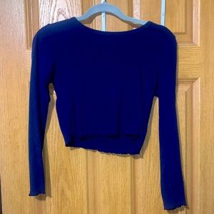 caution to the wind long sleeve fitted crop top size small